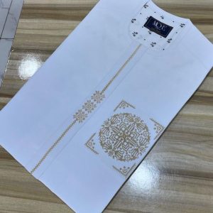 Imperial White Caftan with Gold Signature Embroidery