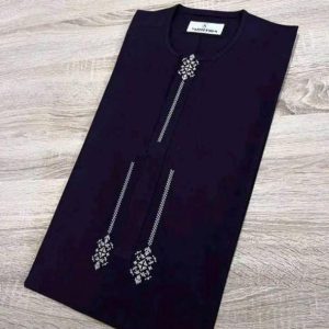 Regal Midnight Caftan Embroidered Royal Elegance