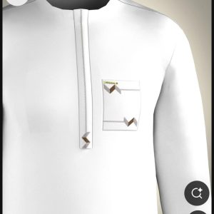 White Caftan with Luxurious Gold Trimming