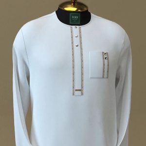 White Caftan with Luxurious Gold Trimming