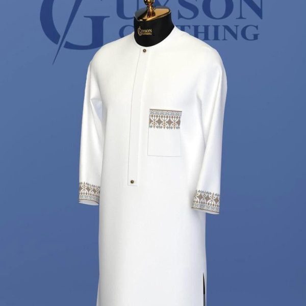 Ivory Prestige Caftan with Gold Embroidery