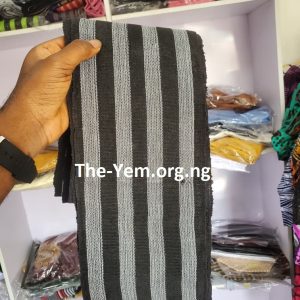 The Elegba BLack and White Monochromatic Aso Oke