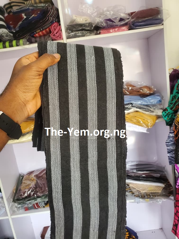 The Sienna Chevron Earth Aso Oke The Elegba BLack and White Monochromatic Aso Oke