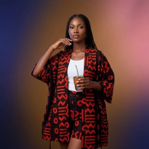 The red and black Abstract Kaftan
