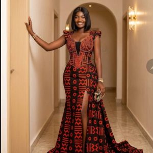 The red and black Abstract Kaftan