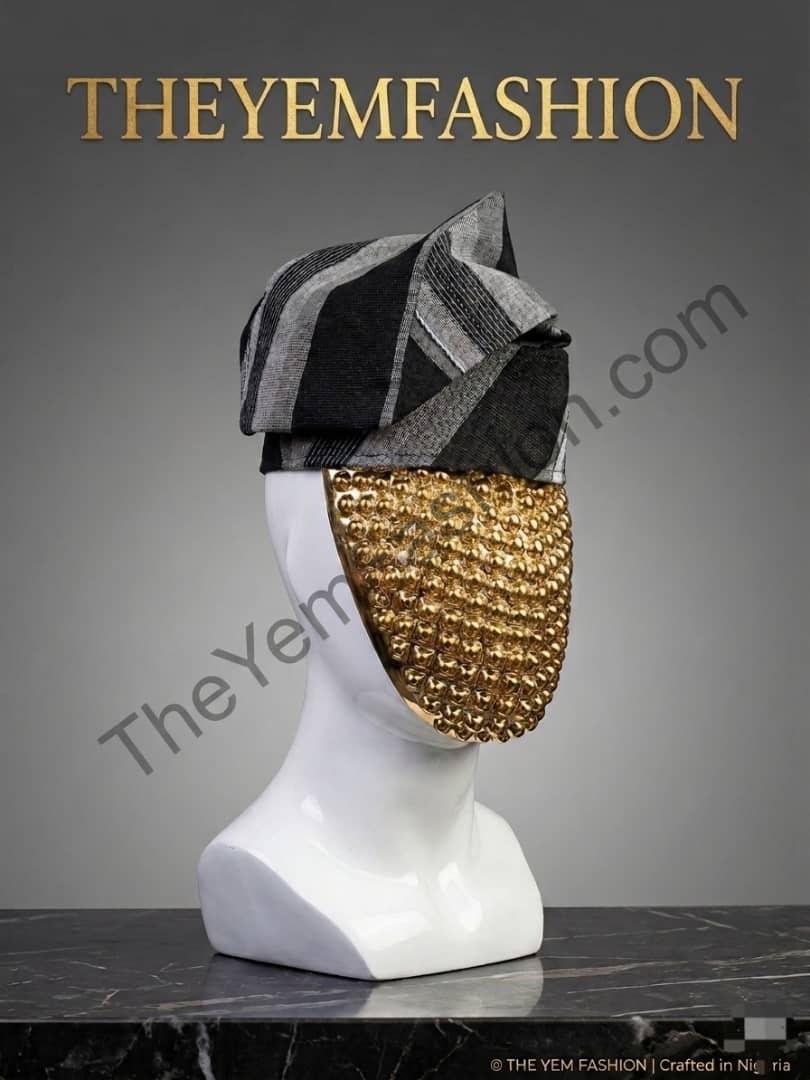 Midnight Onyx Fila The Elegba BLack and White Monochromatic Aso Oke - Image 3