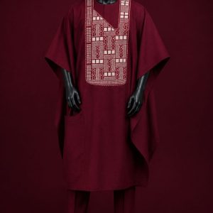 Wine Red Agbada
