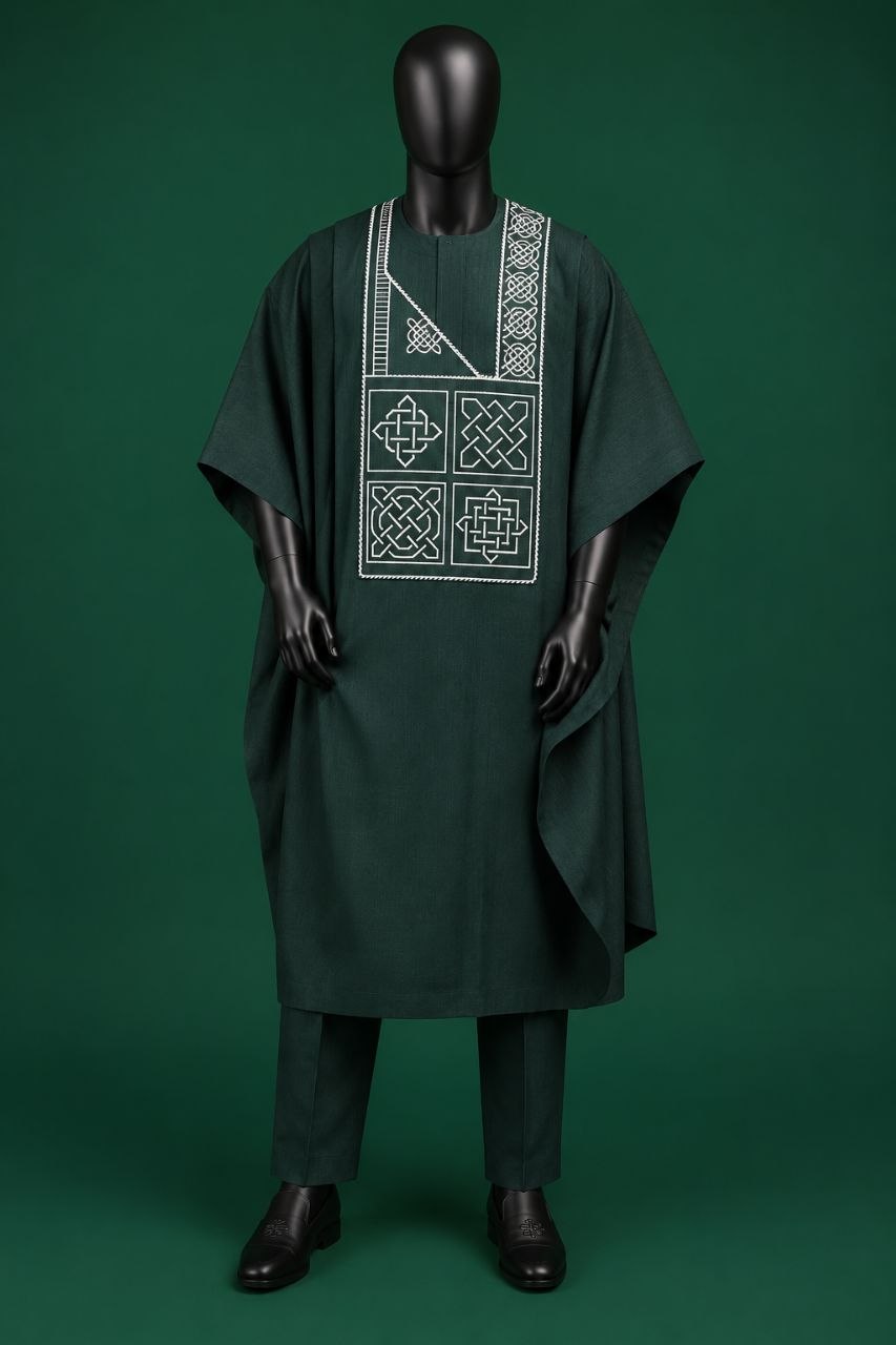 Emerald Green Luxury Agbada for Men | Premium Nigerian Senator Wear | Traditional African Kaftan